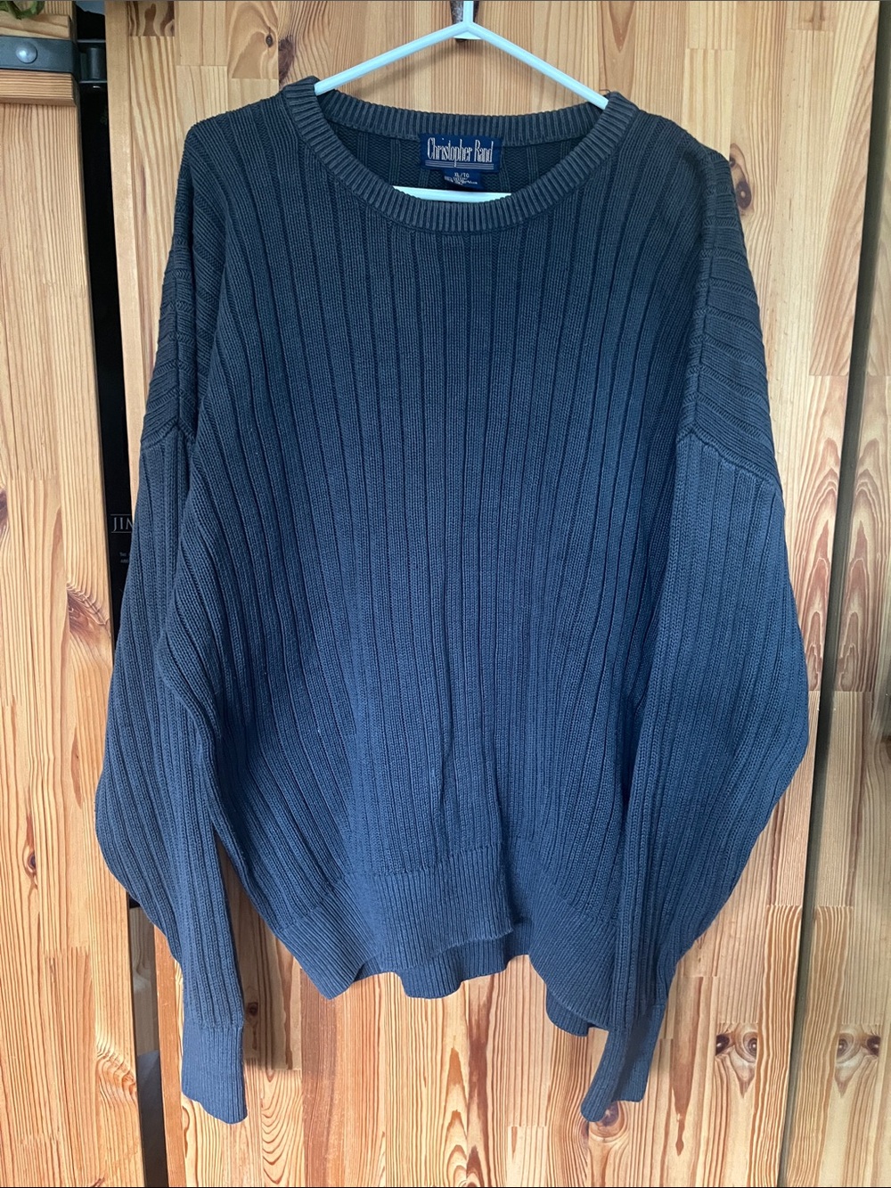 Christopher Rand Ribbed Charcoal Grey Crewneck Sweater (size XL)